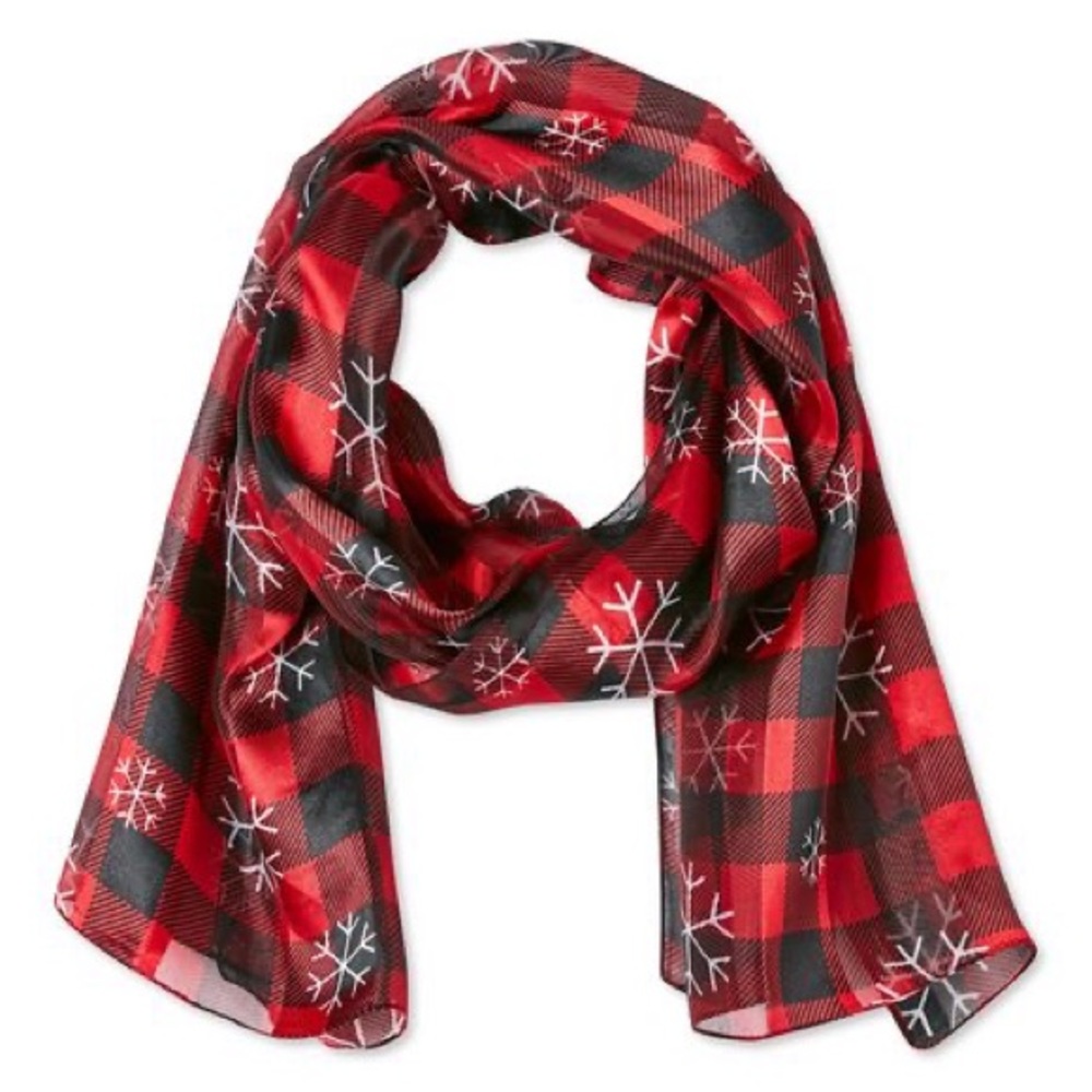 NWT George Women’s Snowflake Buffalo Plaid scarf
